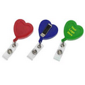 Heart Shape Retractable Badge Holder W/ Metal Clip (29")